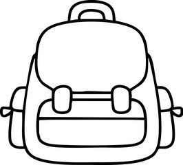 Hand-drawn cartoon school bag illustration for children going back to school.