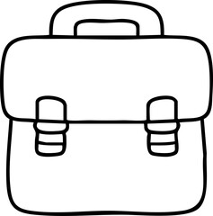 Hand-drawn cartoon school bag illustration for children going back to school.