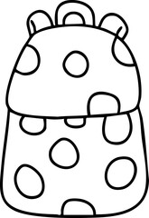 Hand-drawn cartoon school bag illustration for children going back to school.