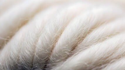 close up of a white cotton, Soft White Wool Texture Macro &ndash; Fluffy Fiber Close-Up Background