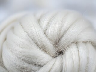 close up of a white cotton, Soft White Wool Texture Macro &ndash; Fluffy Fiber Close-Up Background