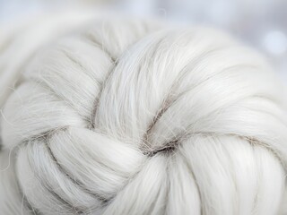 close up of a white cotton, Soft White Wool Texture Macro &ndash; Fluffy Fiber Close-Up Background