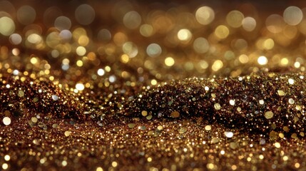 Sparkling gold glitter creates a mesmerizing backdrop for creative projects and celebrations