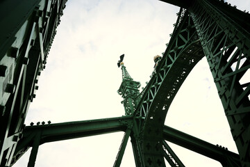 image of bridge detail in Budapest. architectural structure