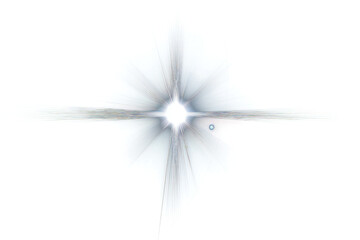 Bright star explosion with radiant beams isolated on transparent background