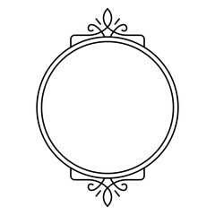 Ornate oval frame border with flourishes