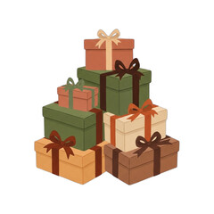 Stack of Colorful Gift Boxes with Ribbons 2.