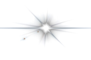 Bright star explosion with radiant beams isolated on transparent background