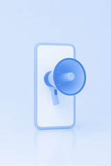 Smartphone with megaphone broadcasting digital marketing message