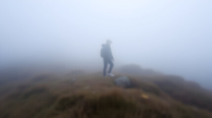 Obraz premium man on the mountain