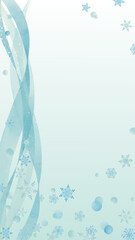 水彩風 冬と雪の流れるイメージ(16:9)縦 Winter Series:Watercolor style image of winter and snow flowing