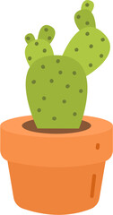 Cute Cactus in Pots, Flat Design Succulent Vector Illustration