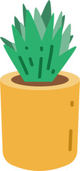 Cute Cactus in Pots, Flat Design Succulent Vector Illustration