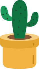 Cute Cactus in Pots, Flat Design Succulent Vector Illustration