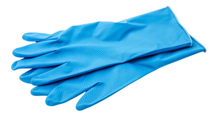 Blue Latex Gloves with Textured Grip Isolated on white background