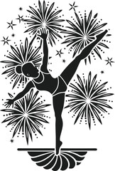 Cheerleader performing a high kick