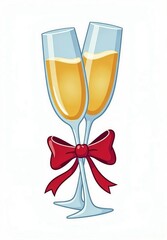 glasses of champagne illustration 