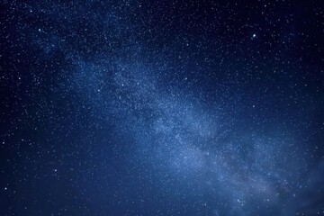 Naklejka premium Starry night panorama: tranquil universe with sparkling stars and subtle galaxy glow