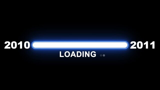 New year 2011 loading bar animation Year changing from 2010 to 2011. Loading bar from 2010 to 2011 new year transfer animation. Advance happy new year, annual plan, growth strategy, business planning.