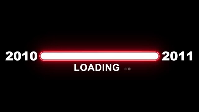 New year 2011 loading bar animation Year changing from 2010 to 2011. Loading bar from 2010 to 2011 new year transfer animation. Advance happy new year, annual plan, growth strategy, business planning.