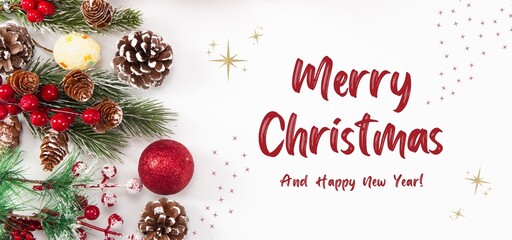 White and Red Elegant Christmas Banner  - 1