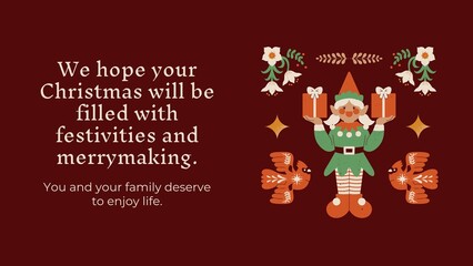 christmas greeting card with santa claus