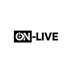 Obraz premium Black and white logo text design for onlive streaming service