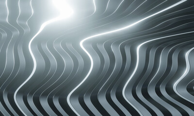 Abstract curvy metallic background. Metal texture