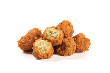 Deep fried vegetable balls isolated on white background.