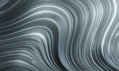 Abstract curvy metallic background. Metal texture
