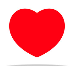 Red heart shape love flat icon vector isolated illustration