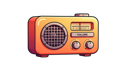 Fototapeta premium Vintage orange radio with volume control