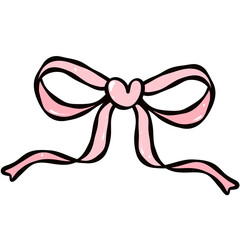 Cute Pink Bow Clipart for Valentine&rsquo;s Day Decoration