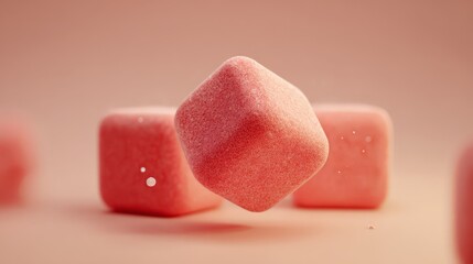 Food and confectionery used to represent gummies, candy, marshmallows, or powdered sweets.