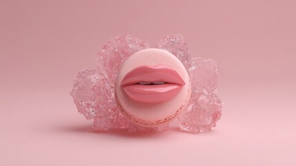 3D digital render featuring a beauty motif against a pink background.