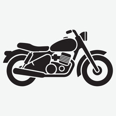 Fototapeta premium motorcycle silhouette icon biker & transportation vector illustration Minimal Spoke Motorbike Side View line art