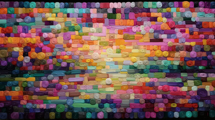 Vibrant Thread Spools Abstract