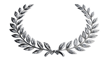 A gold laurel wreath vector design featuring a vintage leaf branch frame and floral crown illustration as a trophy award symbol for a winner