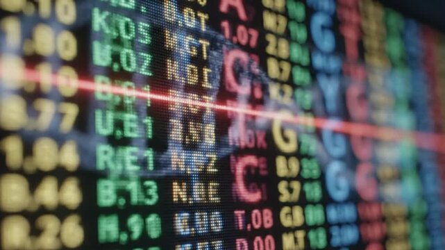 Macro close-up of genetic data displayed as colorful code sequence on monitor with cinematic lighting