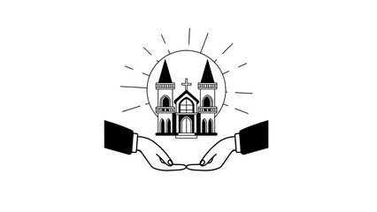 Protecting sacred church with caring hands