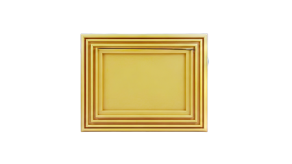 Golden Picture Frames Stacked on White Background