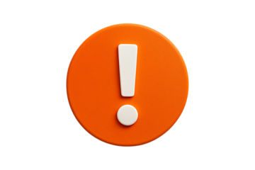 Warning Exclamation Icon Badge Isolated on a Transparent Background