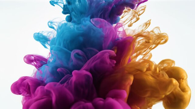 Colorful ink swirls in liquid