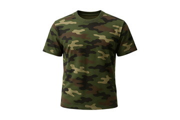 Camouflage Pattern T Shirt Isolated on a Transparent Background