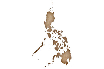Map of Philippines on grunge paper