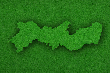 Karte von Pernambuco auf gr&uuml;nem Filz