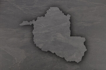 Karte von Rondonia auf dunklem Schiefer