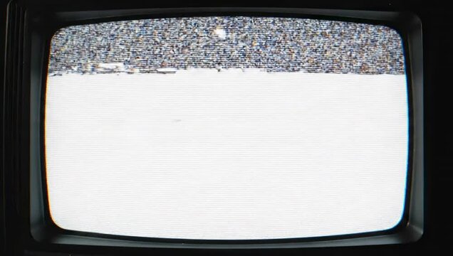 Vintage Computer Screen Displays Glitched Error Message System Failure Access Denied Data Corrupt with Static and Lines