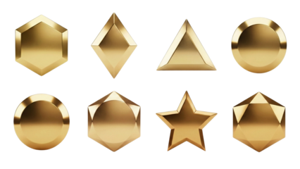 Collection of Metallic Icon set Shiny effect texture Luxury Icon Design PNG High End Metallic Color Item Check Mark Tech Icon, Geometric 