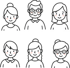 Pixel Art Family Portraits Minimalist Vector Icons People Faces